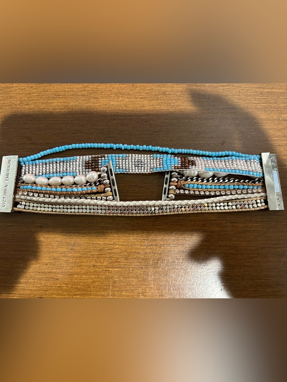 Victoria Emerson Turquoise & Mixed Beaded Apple Watch Wrap Bracelet